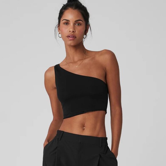 alo Black Mesh Sheer Illusion Tank size Small - Picture 1 of 11